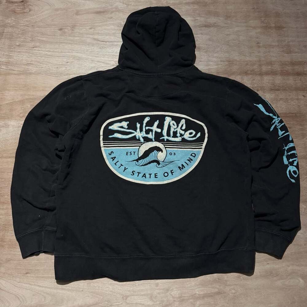 Salt Life Salty State of Mind Black Graphic Pullover Hoodie